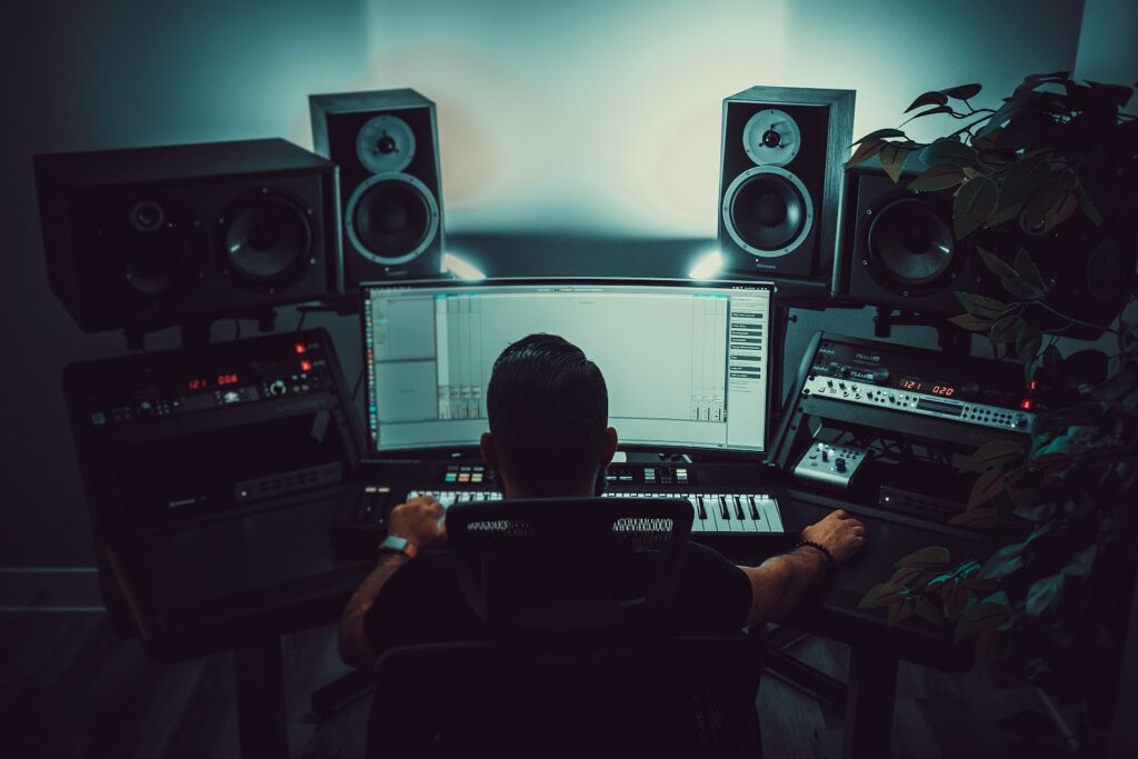 a music producer in editing